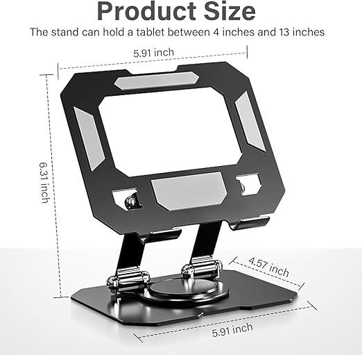 360° Rotating Tablet Stand – Adjustable Universal Holder for iPad, Tablets & Smartphones | Desk & Tabletop Stand