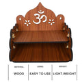 Handcrafted Wooden Om Pattern Home Temple – Traditional Spiritual Decor & Pooja Mandir