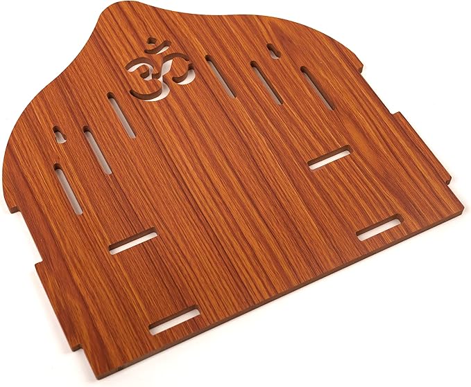 Handcrafted Wooden Om Pattern Home Temple – Traditional Spiritual Decor & Pooja Mandir