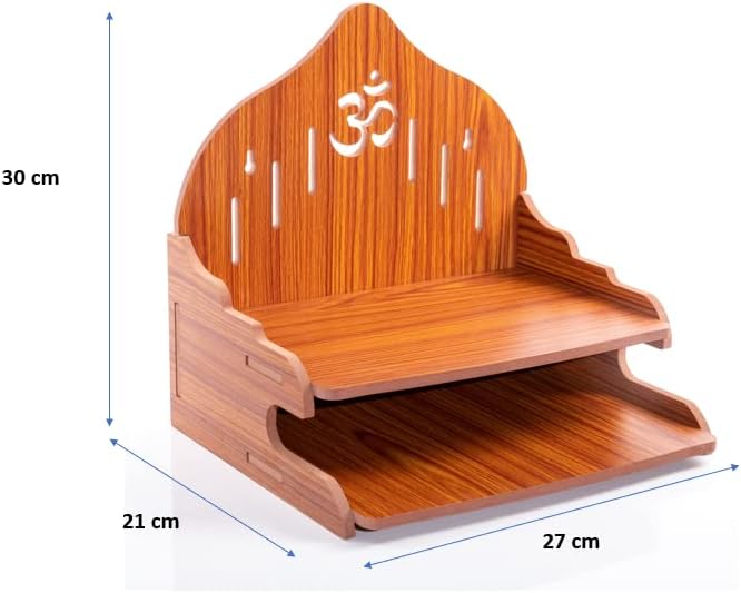 Handcrafted Wooden Om Pattern Home Temple – Traditional Spiritual Decor & Pooja Mandir