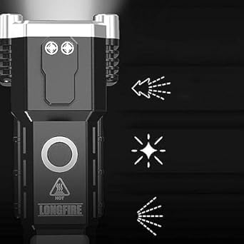 Rechargeable Car Rescue Flashlight – Long-Range Beam Torch with Window Breaker & Seat Belt Cutter