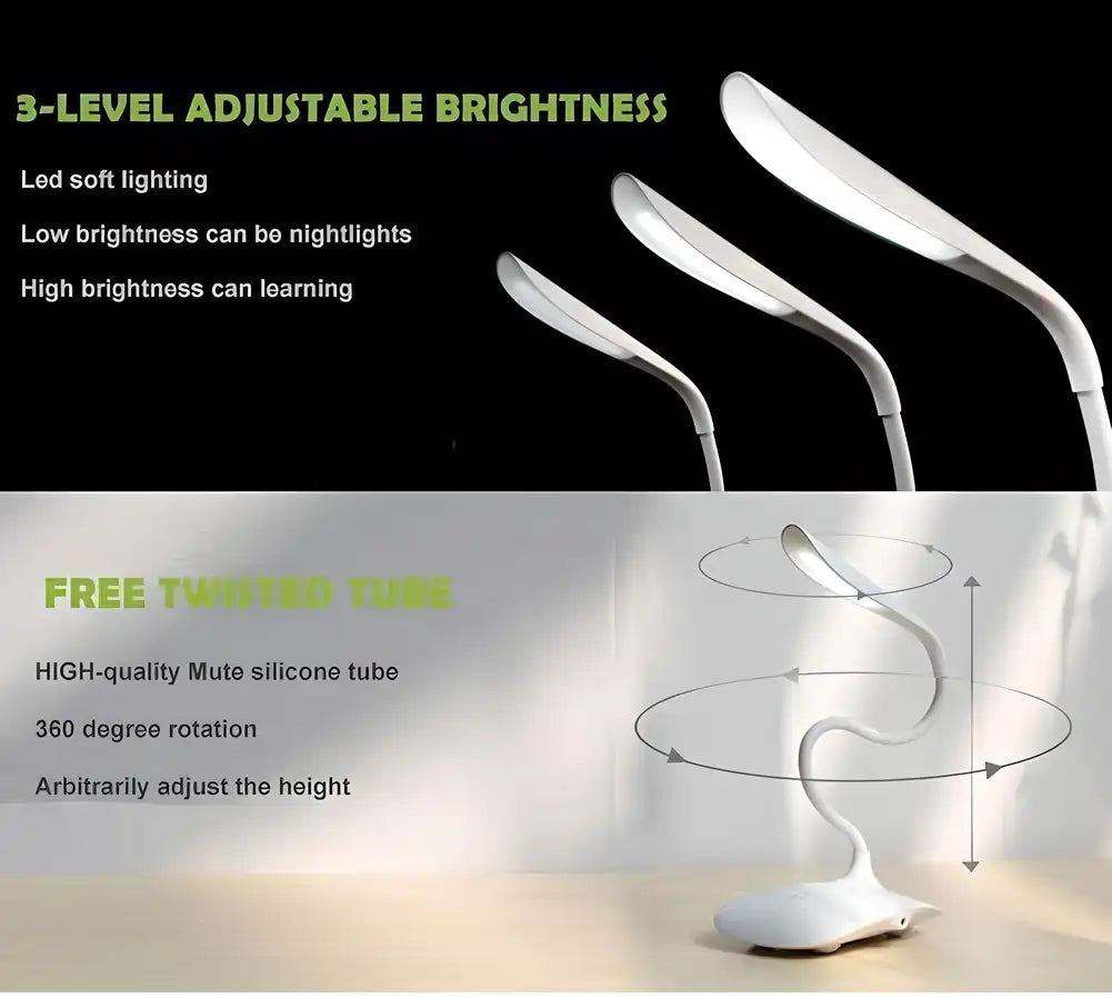 Rechargeable LED Table Lamp with Touch On/Off Switch – Portable Bedside & Desk Light