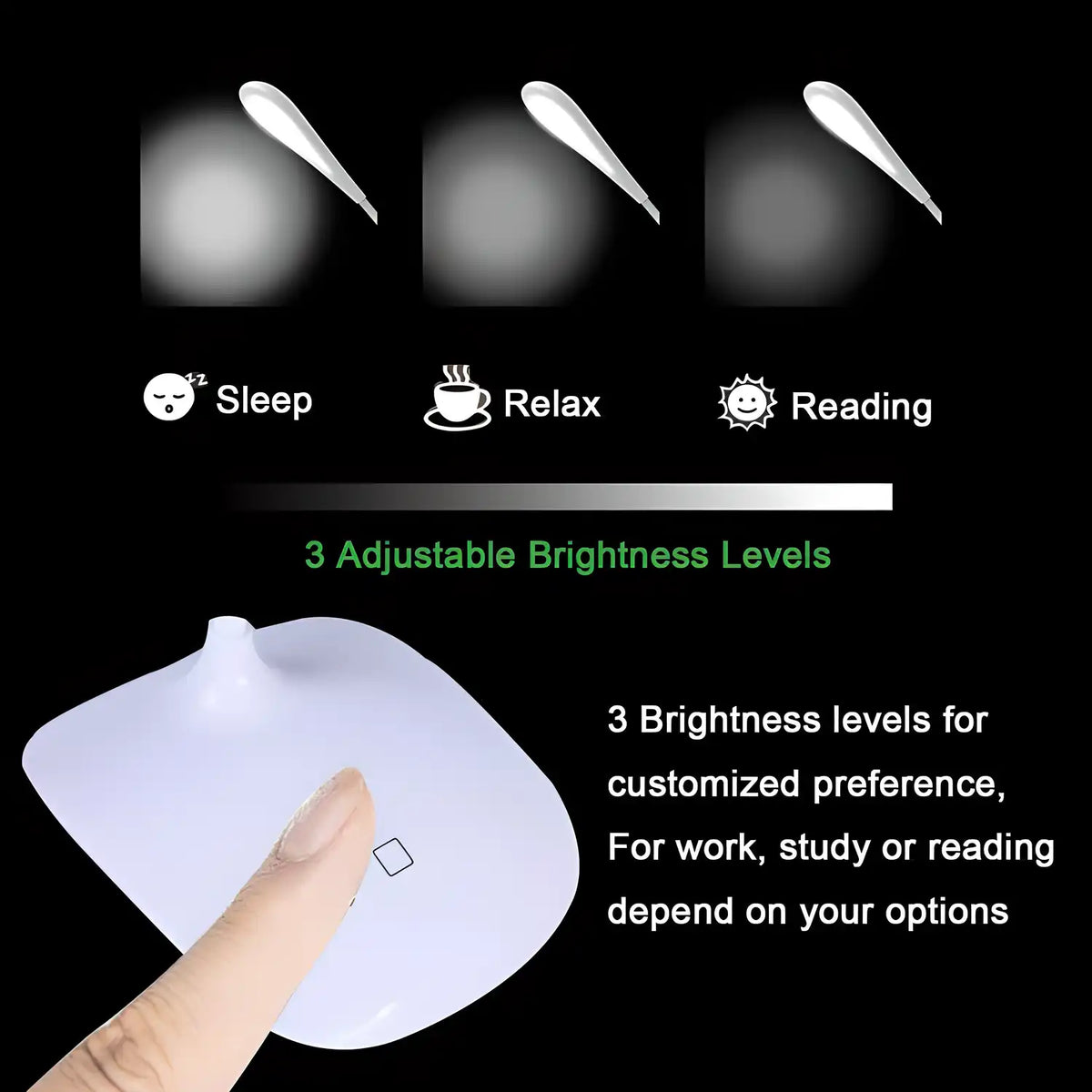 Rechargeable LED Table Lamp with Touch On/Off Switch – Portable Bedside & Desk Light