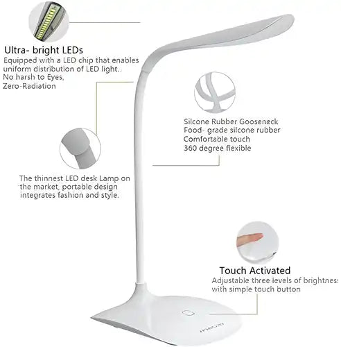 Rechargeable LED Table Lamp with Touch On/Off Switch – Portable Bedside & Desk Light