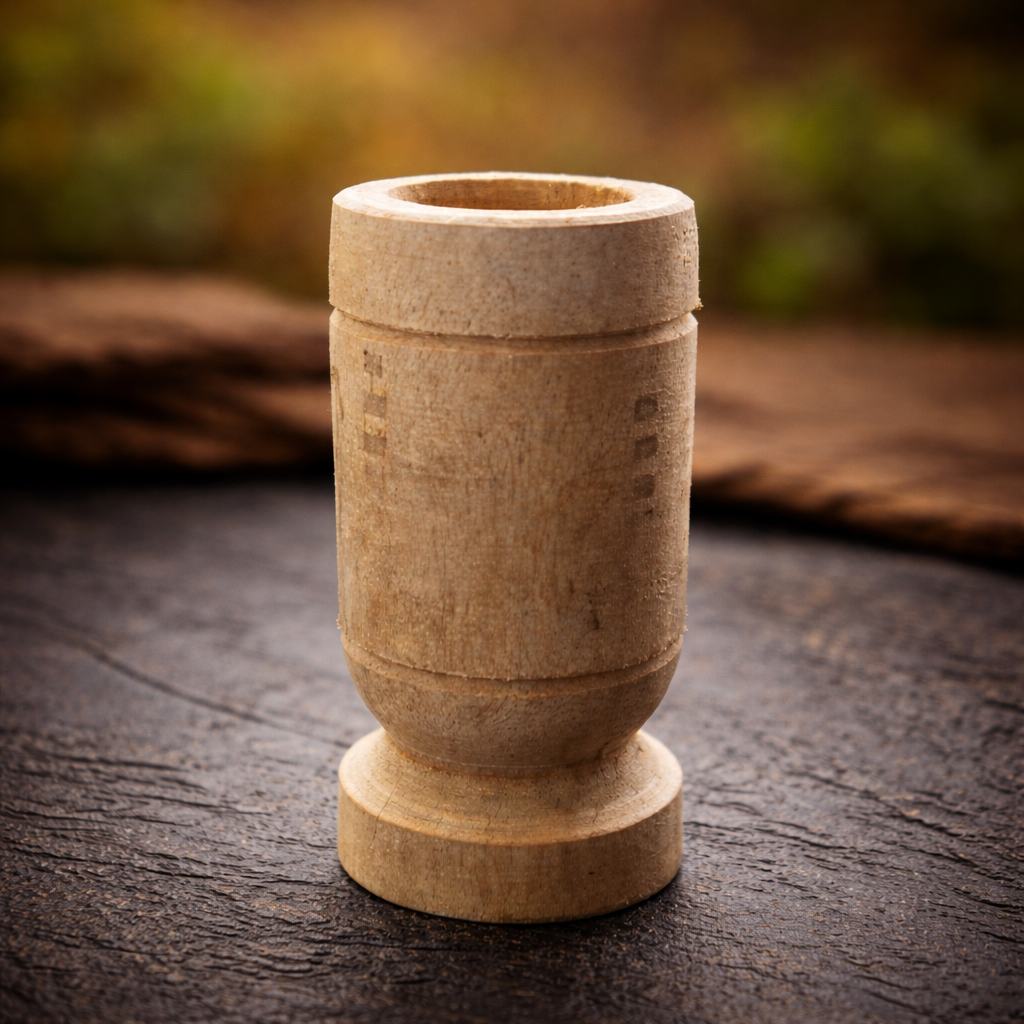 4-Inch Wooden Tumbler Glass – Natural Wooden Drinking Cup for Home & Everyday Use | Pack of 2