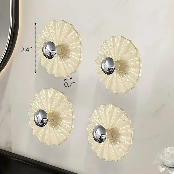 Petal Shaped Adhesive Wall Hooks – Self-Stick Hanging Hooks | Pack of 5