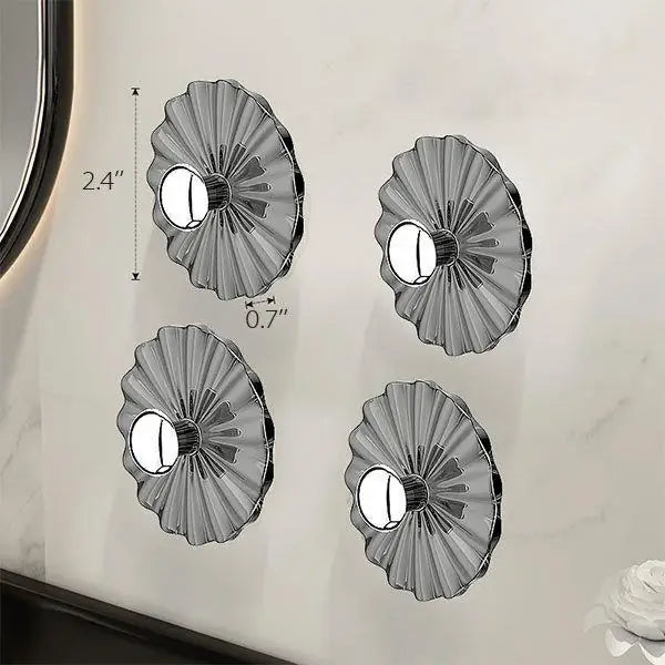 Petal Shaped Adhesive Wall Hooks – Self-Stick Hanging Hooks | Pack of 5