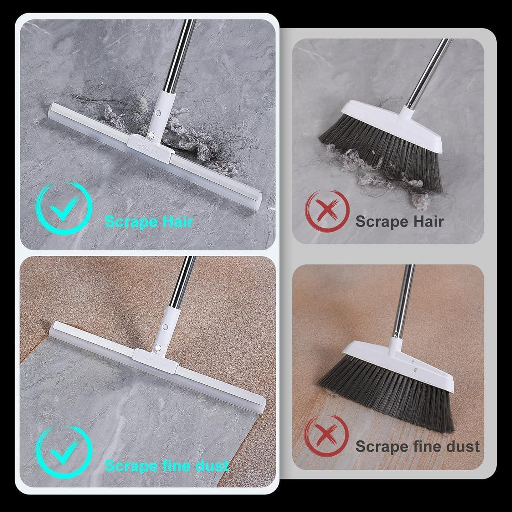 Heavy Duty Floor Wiper Mop – Silicone Magic Broom with Extendable Stainless Steel Handle